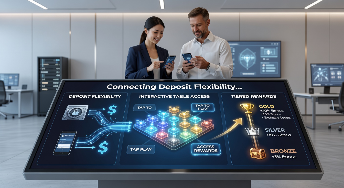 Mobile interface showing progression through tiered rewards connected to interactive table sessions