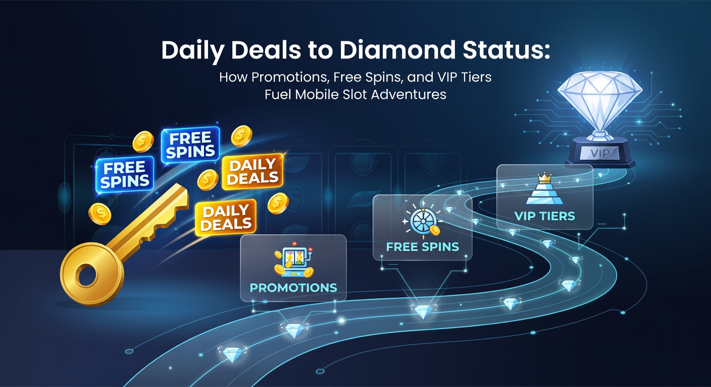 Vibrant mobile slot screen showing daily deal promotions and spinning reels under colorful lights