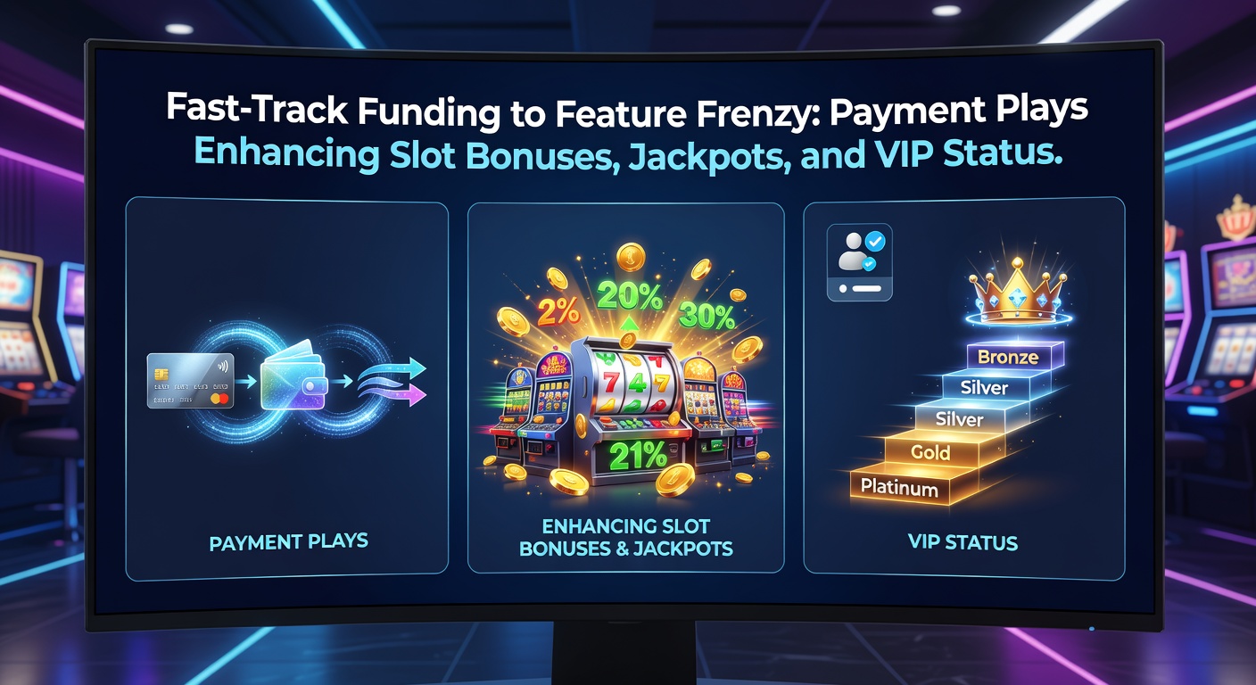Mobile phone displaying a slot game interface with instant payment options and jackpot counters ticking upward, highlighting seamless funding for bonuses and VIP perks