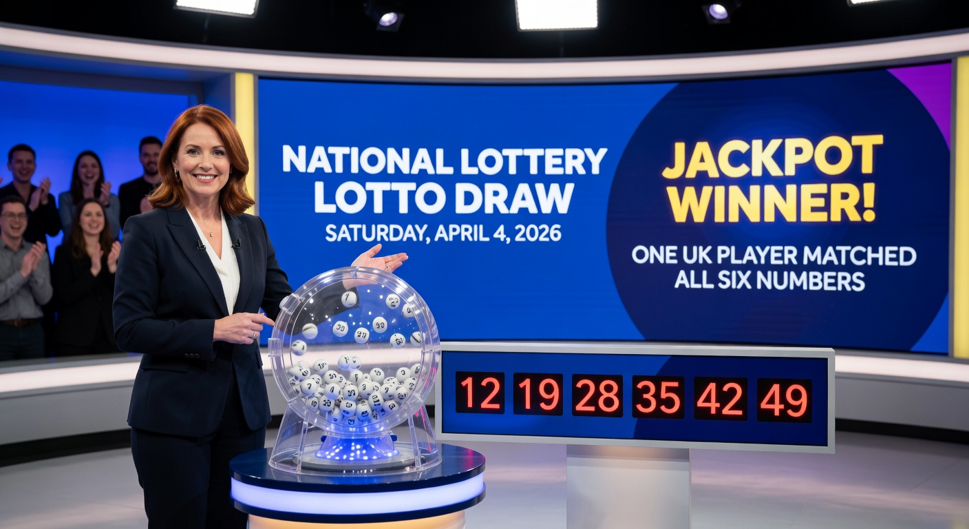 Close-up of Lotto draw machine balls numbered 15, 16, 23, 32, 42, 46, and bonus 52, evoking the precise moment of jackpot destiny