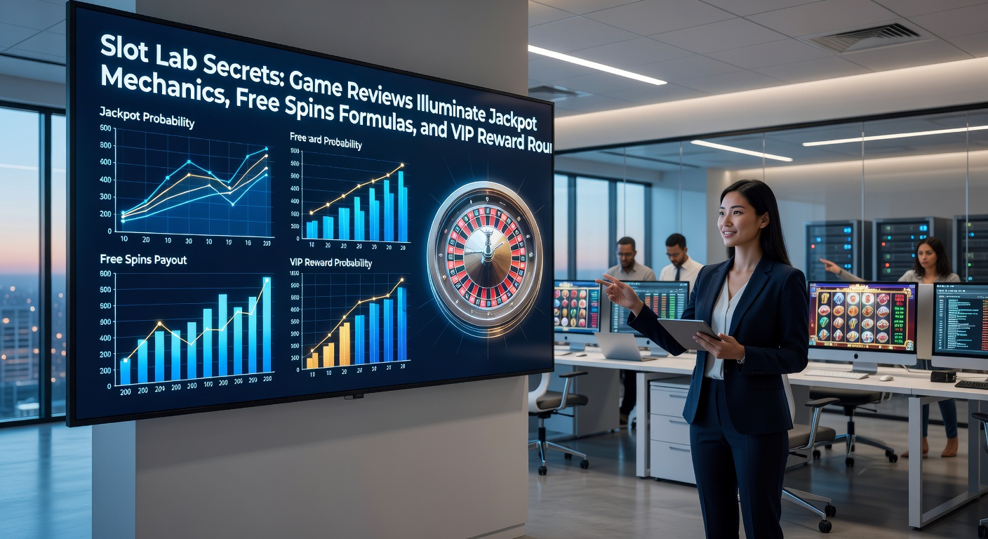 Close-up of free spins counter on a vibrant slot screen, surrounded by lab charts plotting trigger probabilities and multiplier paths