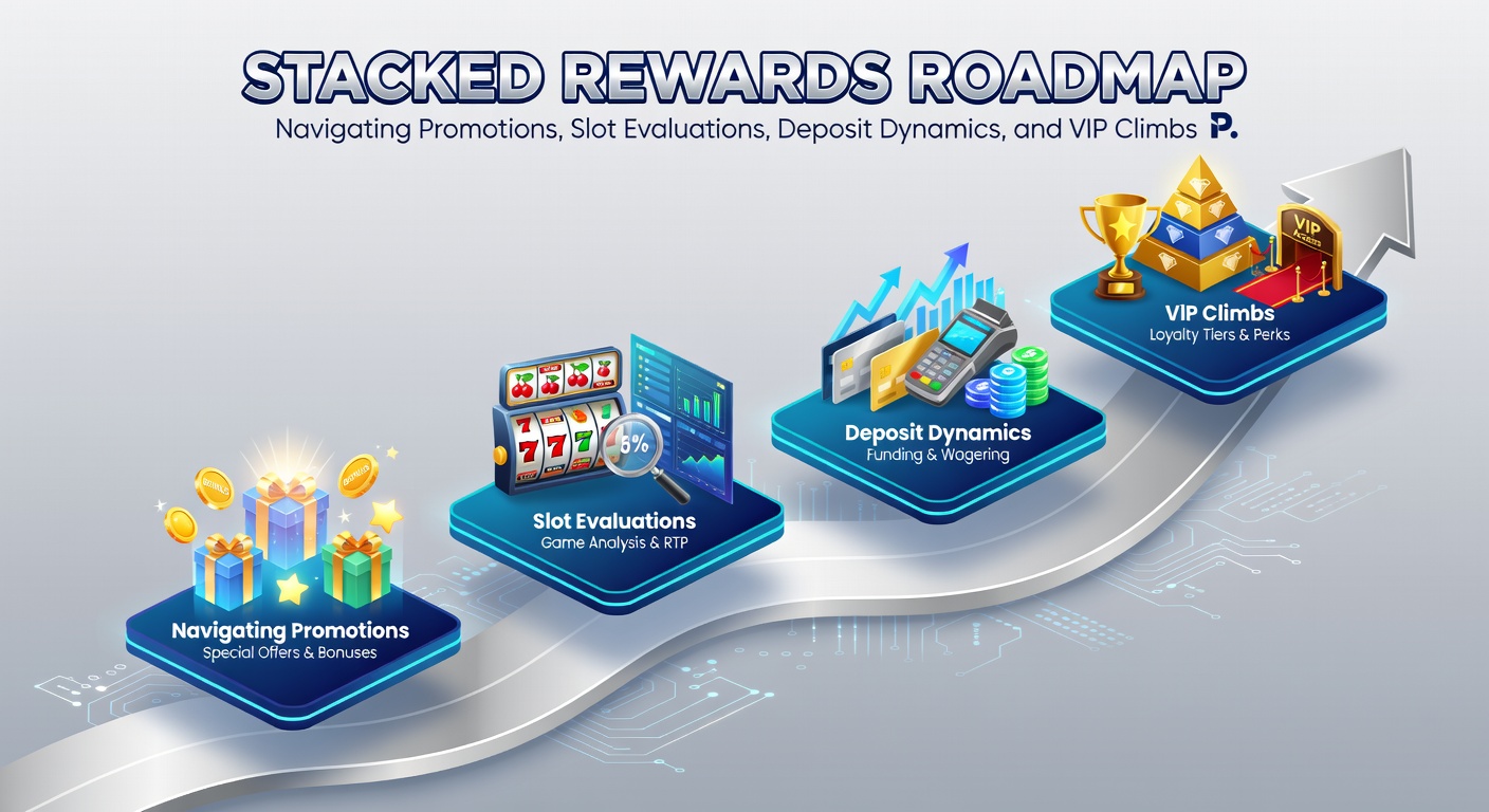 Dynamic deposit screen with bonus multipliers, slot icons, and VIP progress bars illustrating reward stacking mechanics
