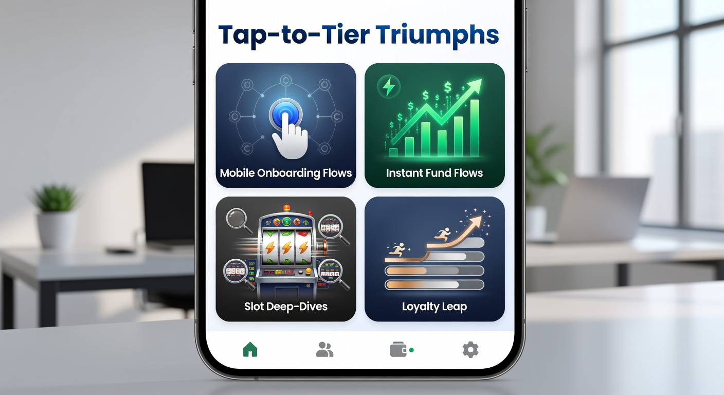 Close-up of mobile screen capturing instant deposit confirmation transitioning to a slot game with live dealer video feed and loyalty progress bar