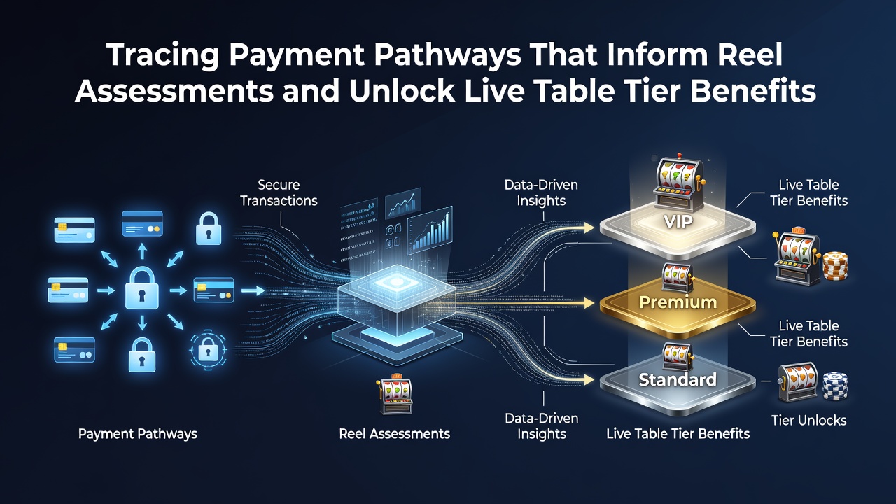 Diagram showing payment pathways connecting to slot reel evaluations and live dealer tier progressions in mobile casino platforms