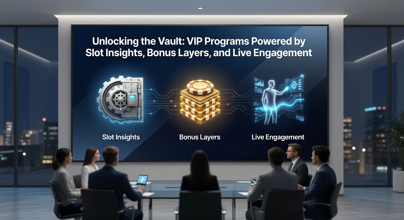 Stacked golden bonus layers unlocking a treasure vault, with slot reels and live chat bubbles overlayed for dynamic VIP progression