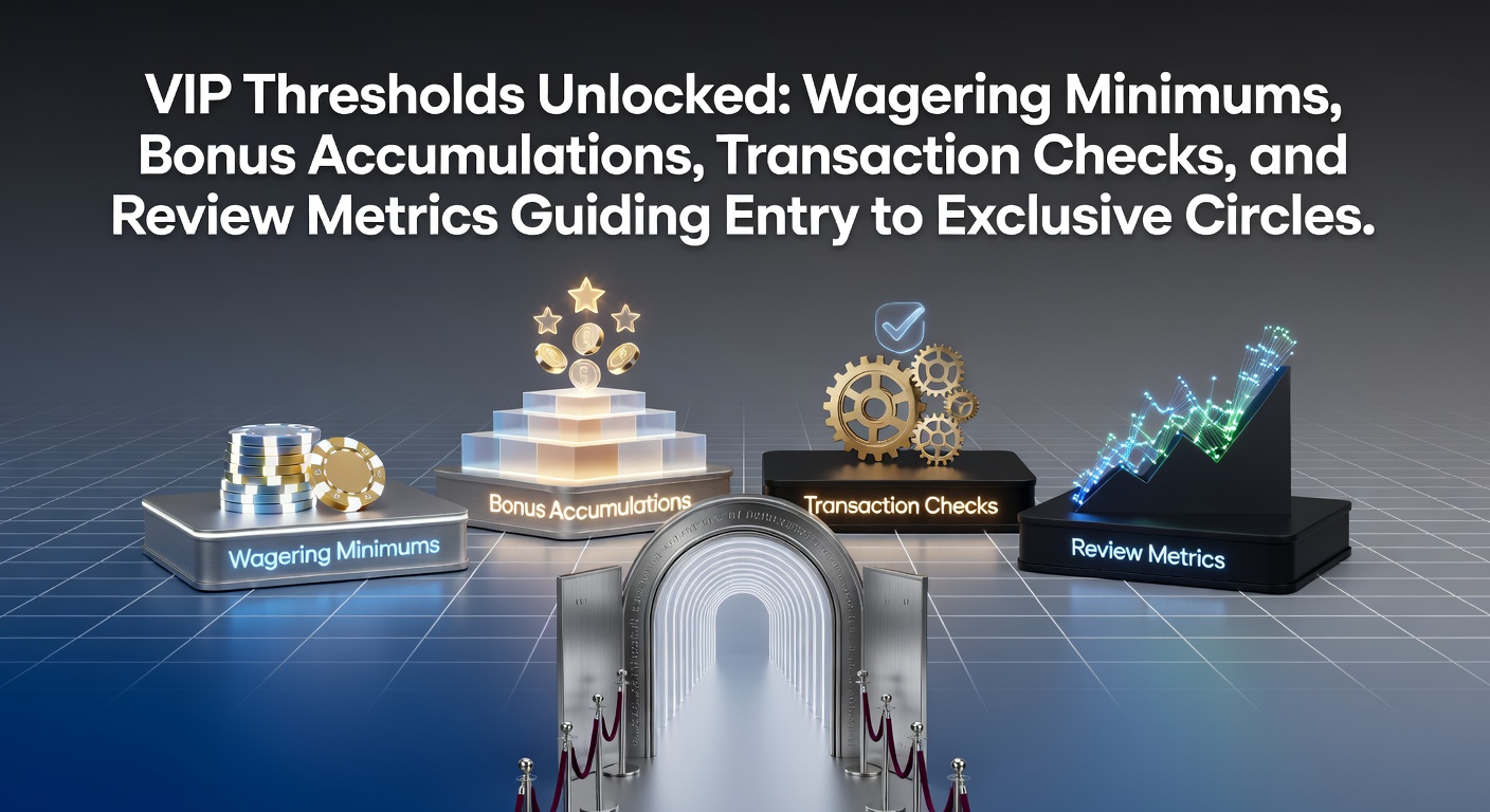 Graph illustrating VIP tier progression with wagering bars, bonus stacks, and transaction verification icons climbing toward elite levels